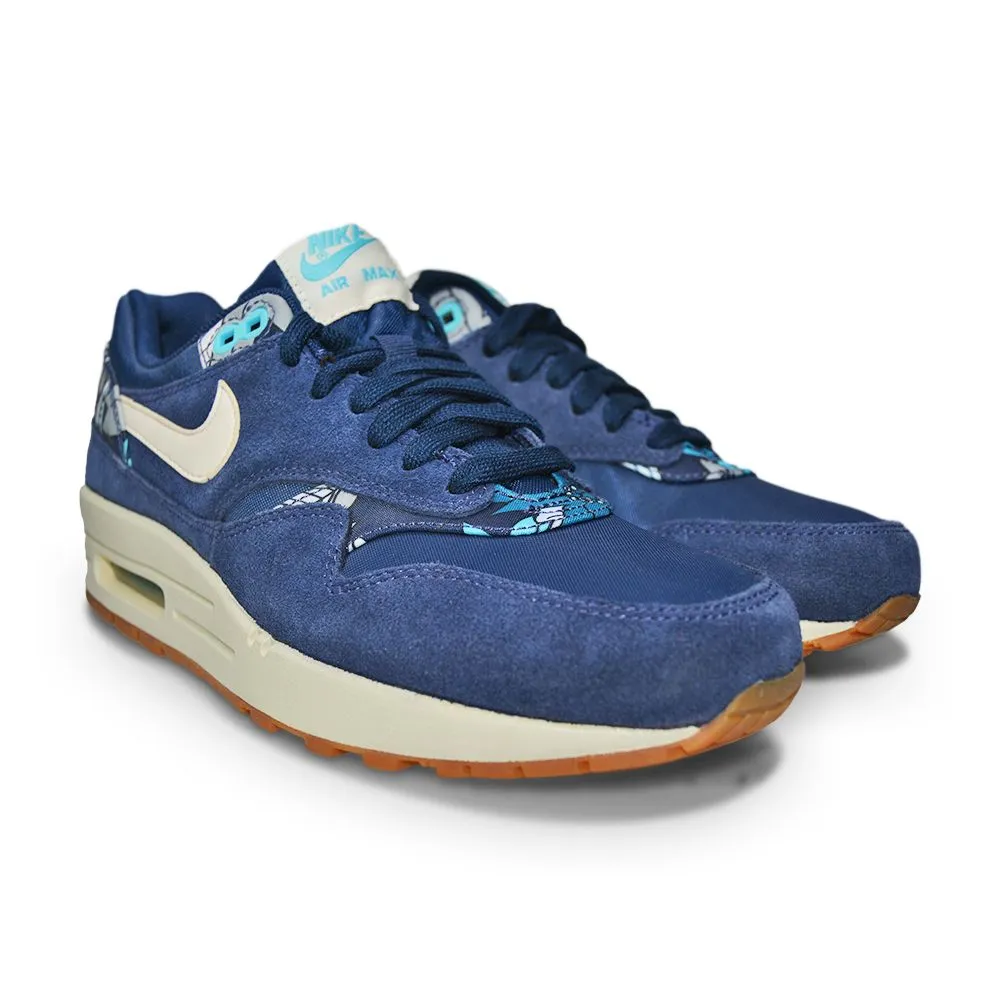 Womens Air Max 1 PRINT - 528898 401 -  MID NAVY/ SL-MID NAVY-TD MARINE