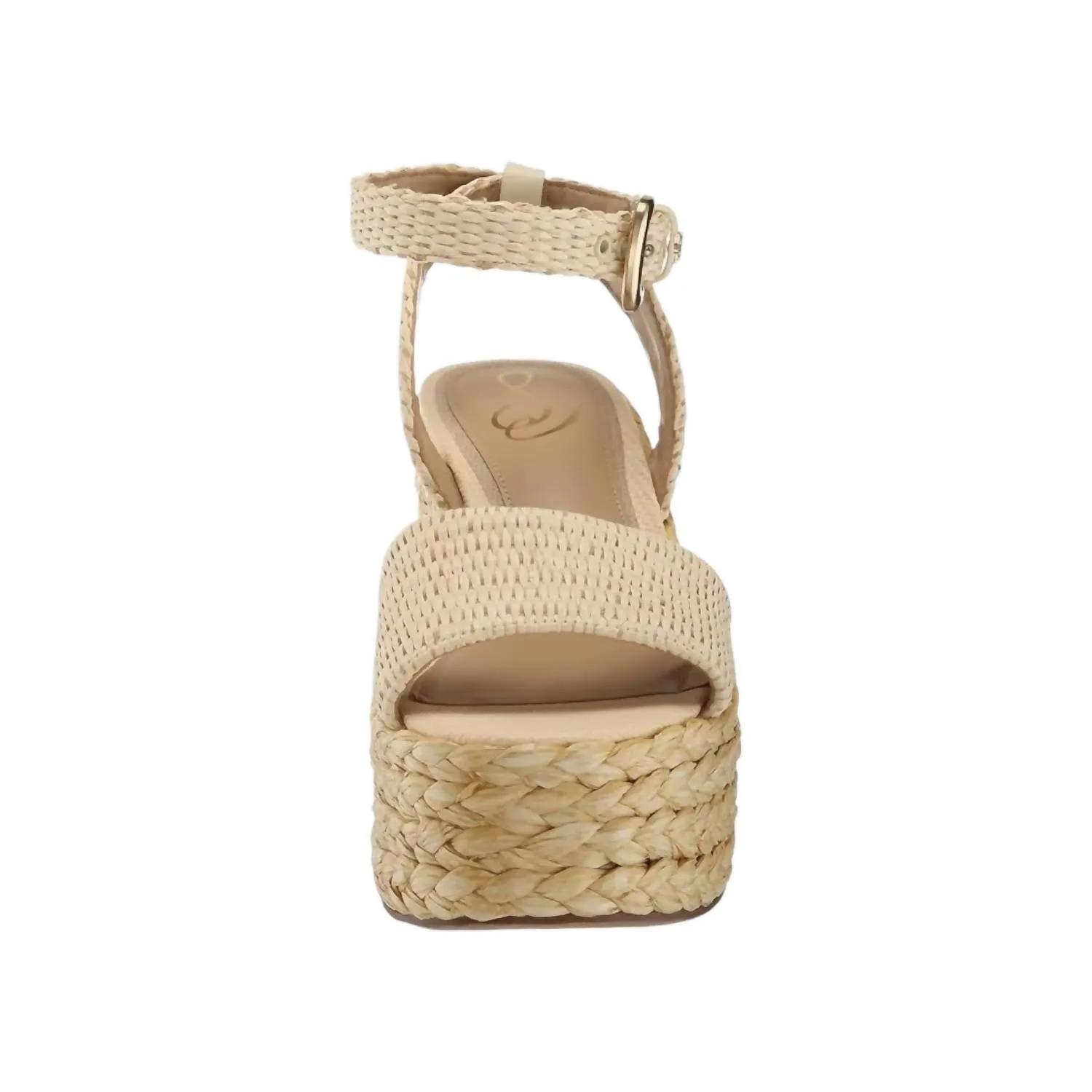 Women's April Platform Sandals In Linen Raffia