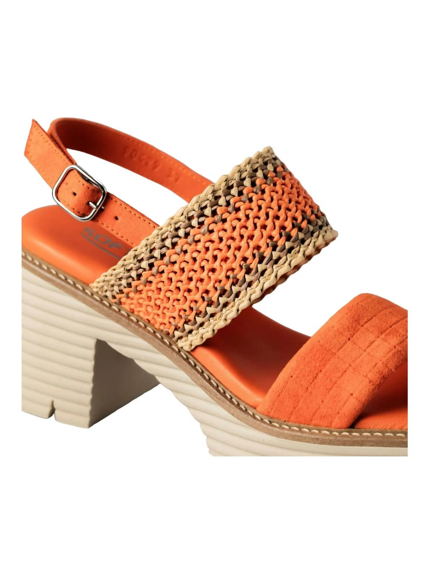 Women's Becka Platform Sandals In Orange Velour/tresse