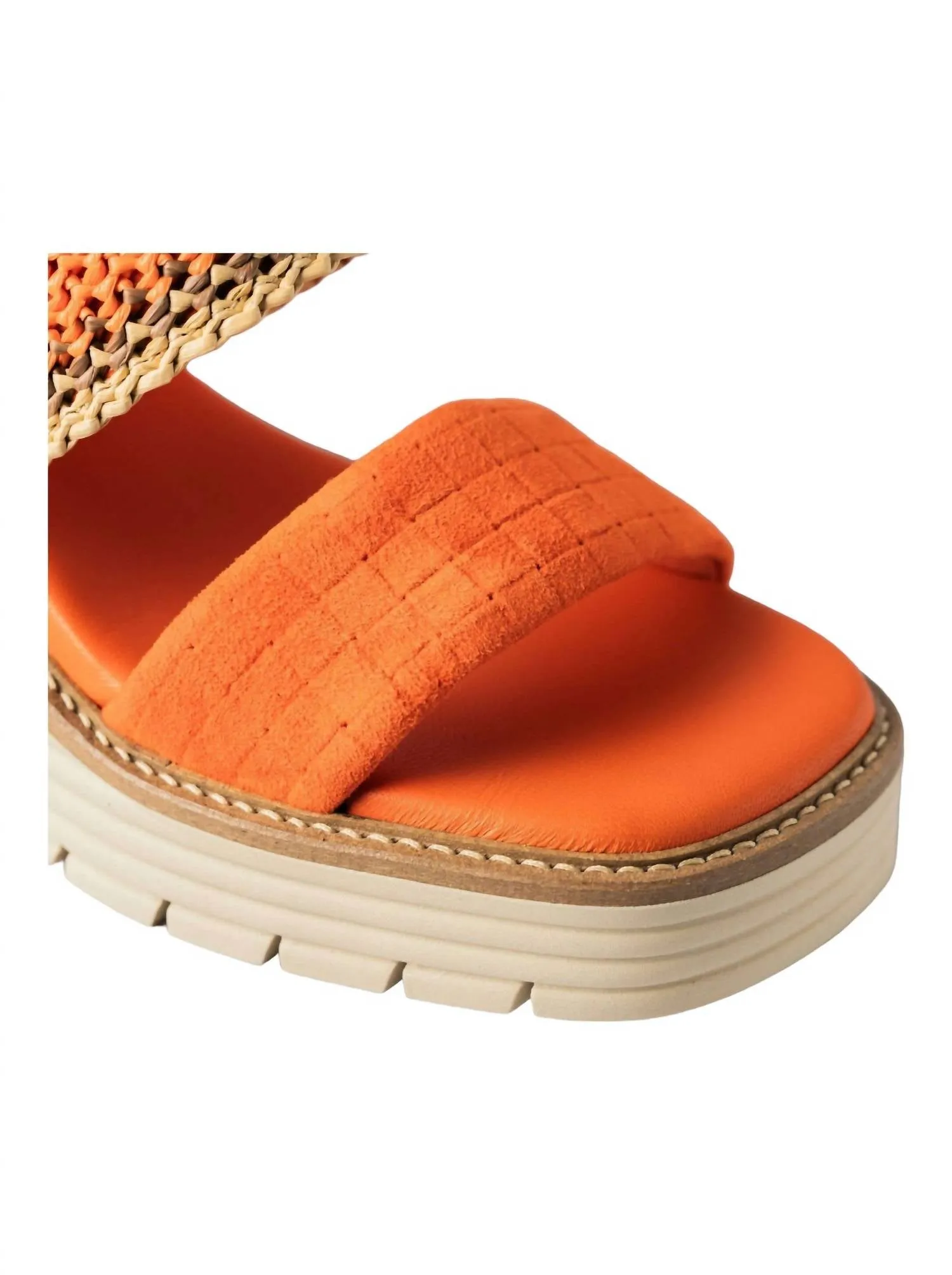 Women's Becka Platform Sandals In Orange Velour/tresse