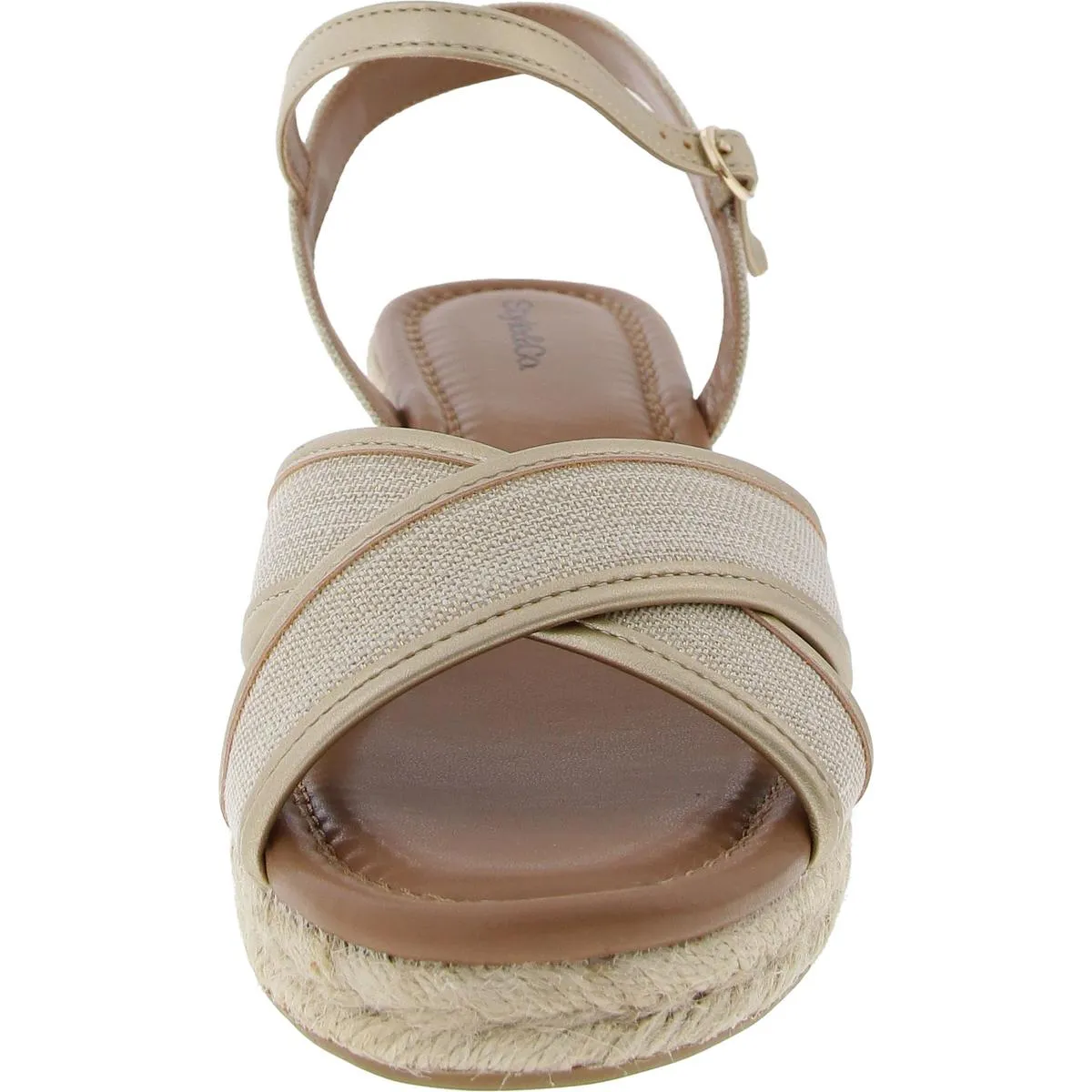 Womens Buckle Manmade Platform Sandals