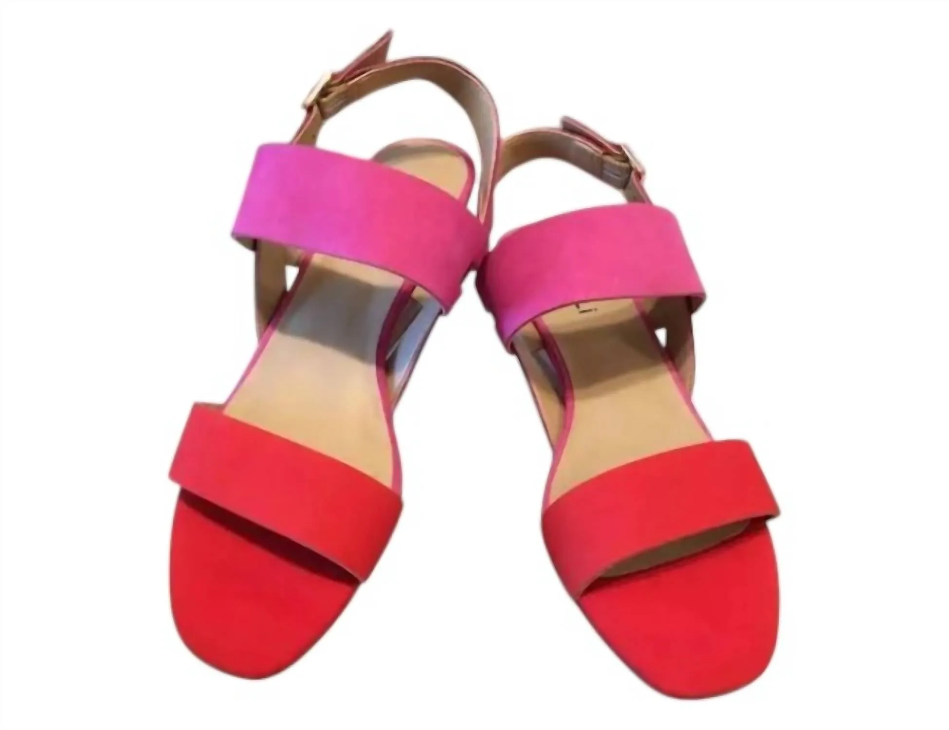 Women's Caryna Sandal In Magenta Nabuk/coral