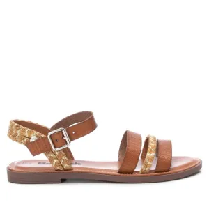 Women's Casual Flat Strappy Sandals In Medium Brown