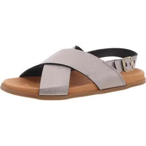 Womens Criss-Cross Leather Slingback Sandals