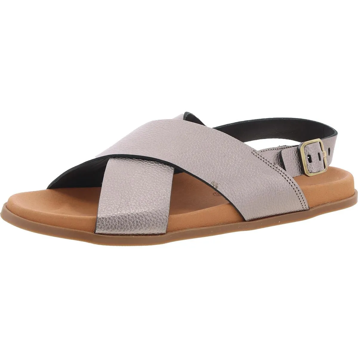 Womens Criss-Cross Leather Slingback Sandals