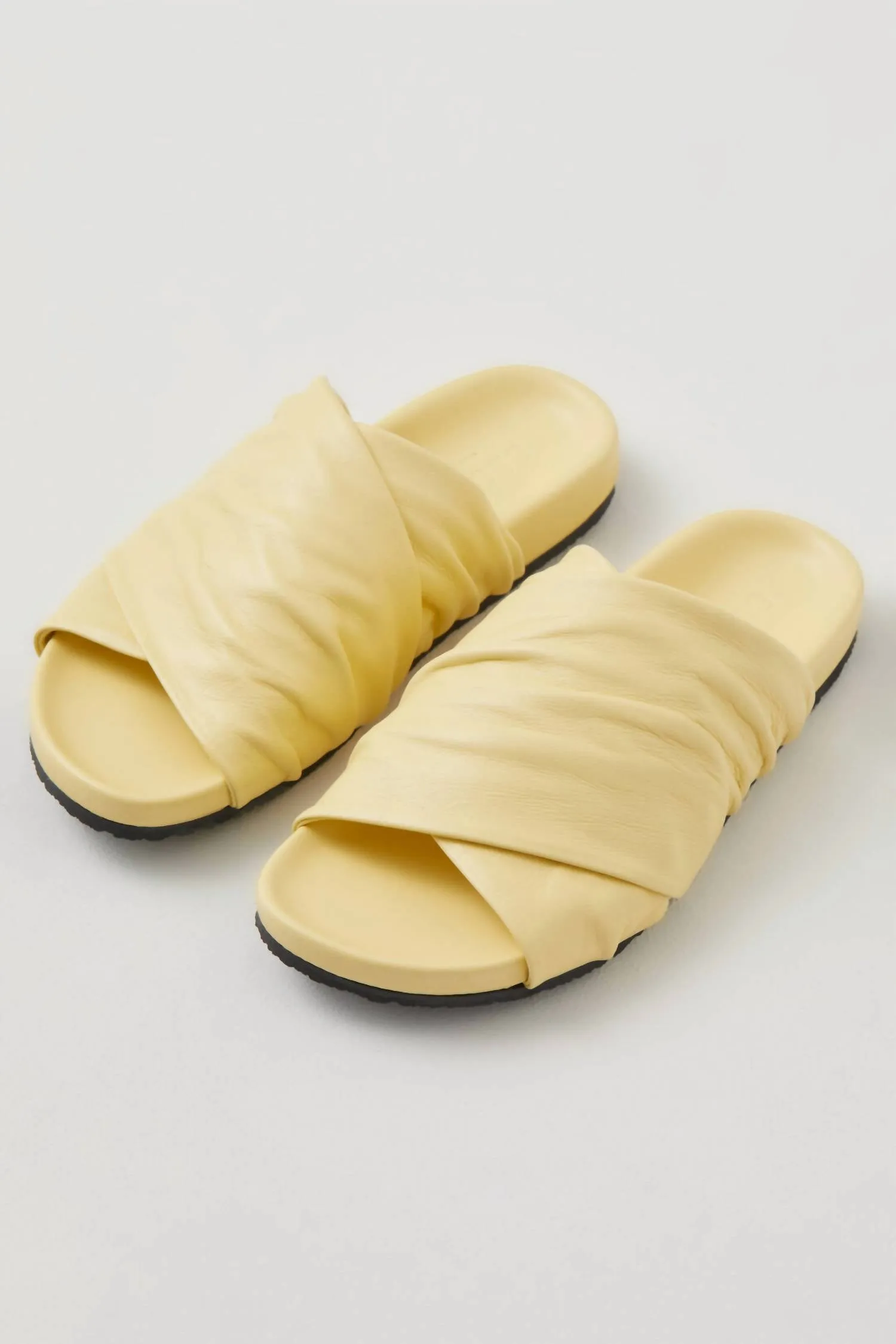 Women's Cross Italian Leather Sandals In Yellow Orchid