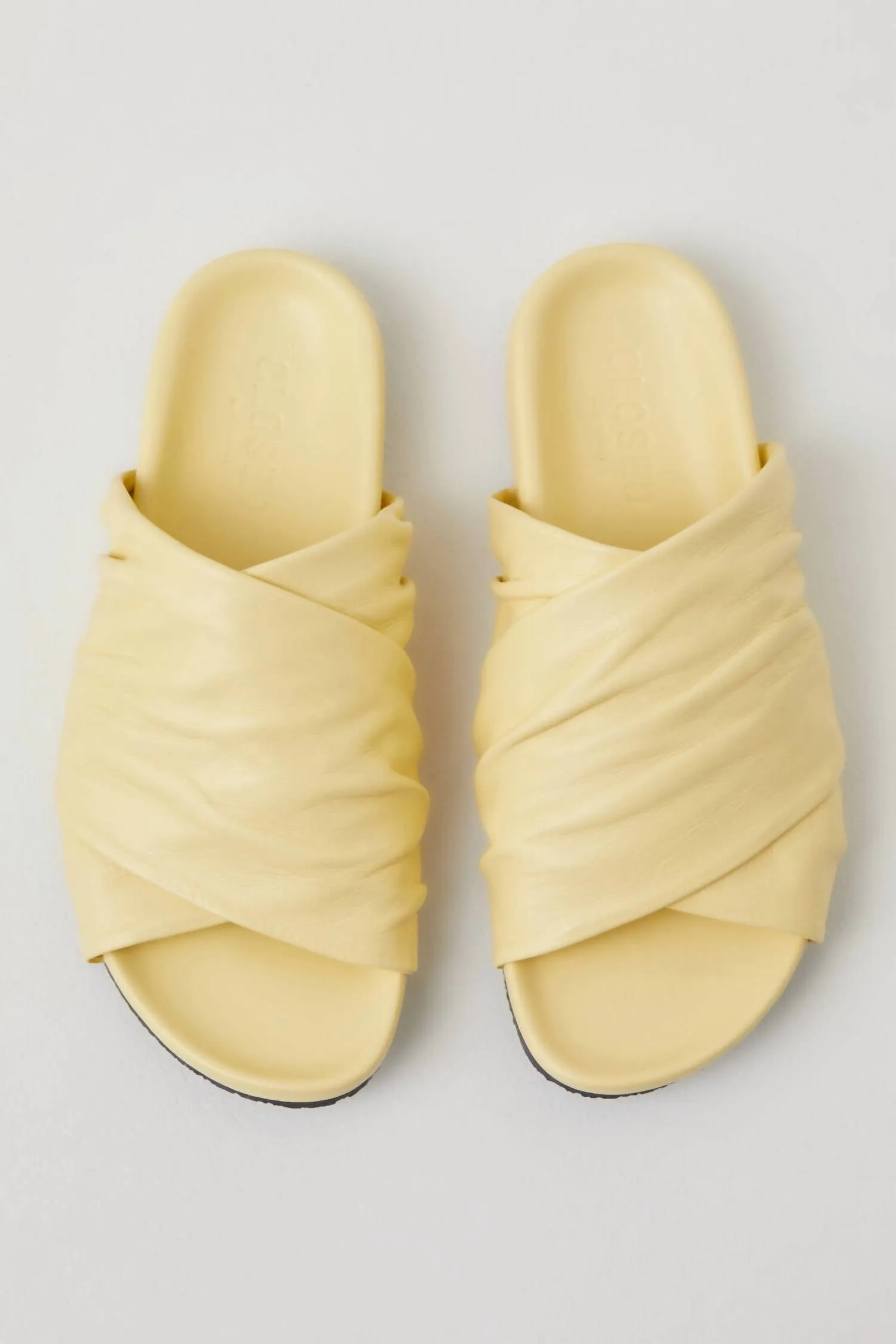 Women's Cross Italian Leather Sandals In Yellow Orchid