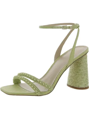 Womens Denim Beaded Heels
