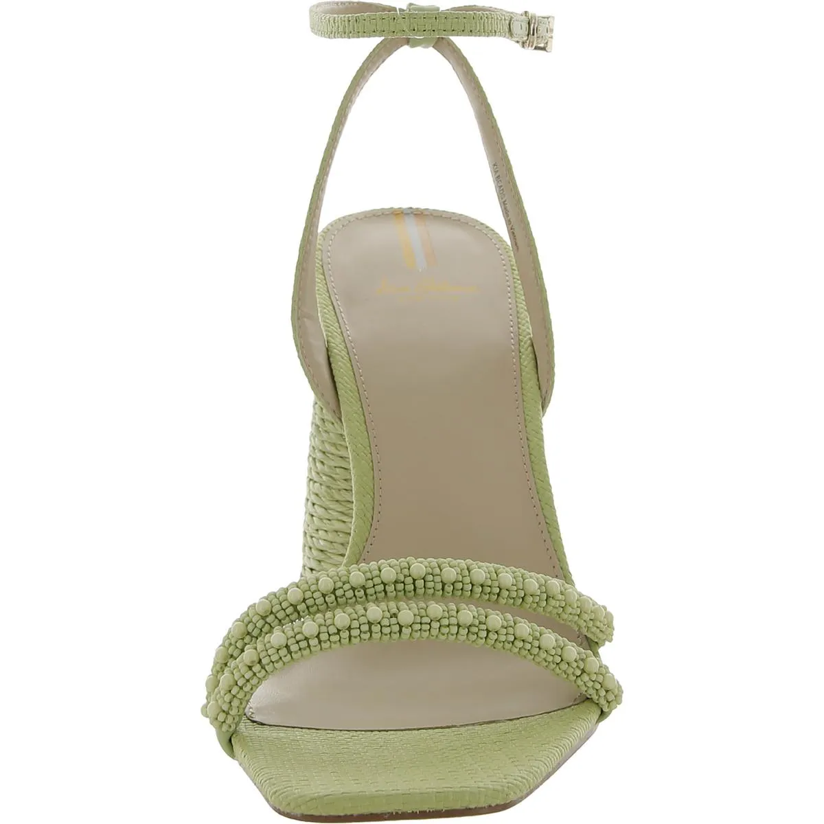 Womens Denim Beaded Heels
