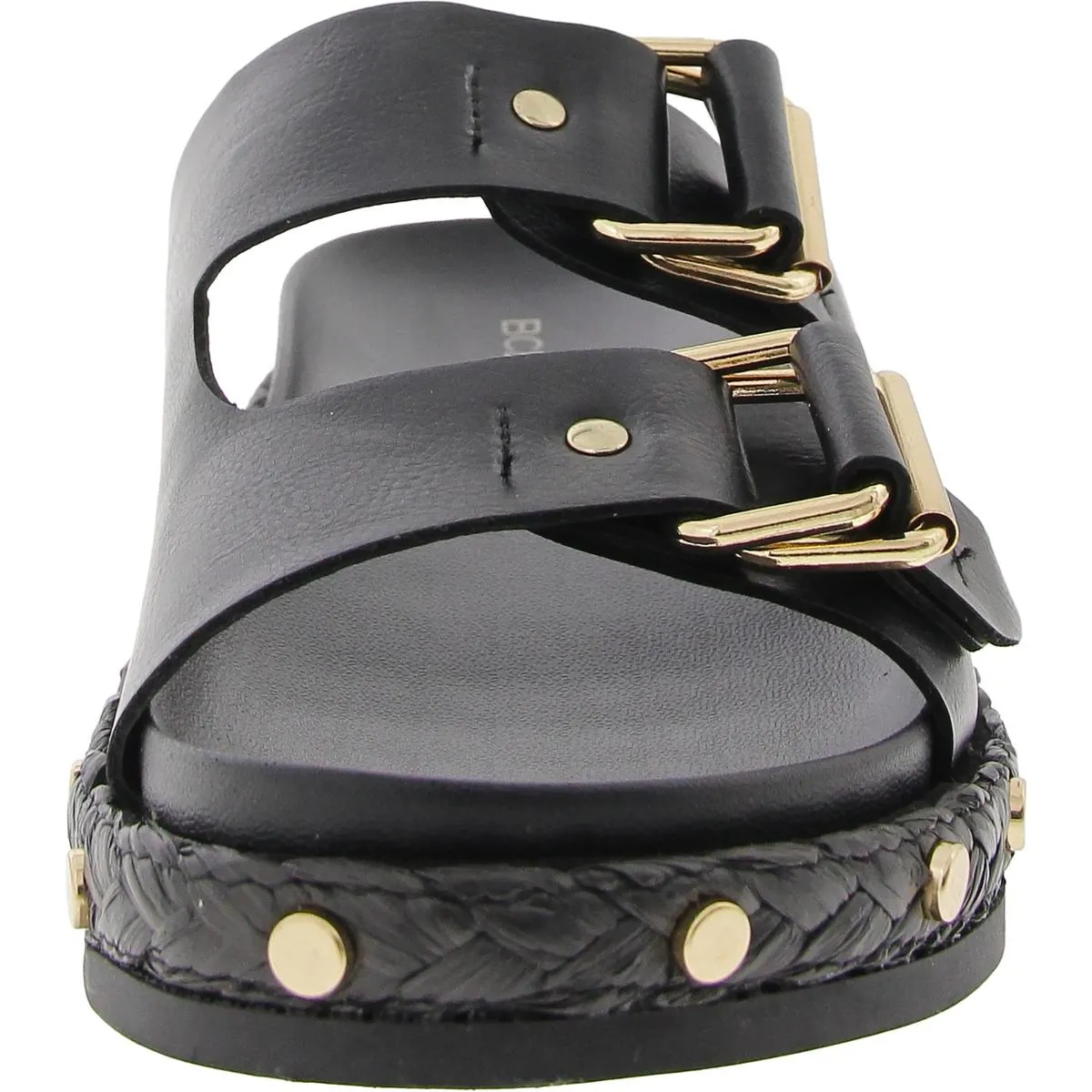 Womens Embellished Manmade Slide Sandals