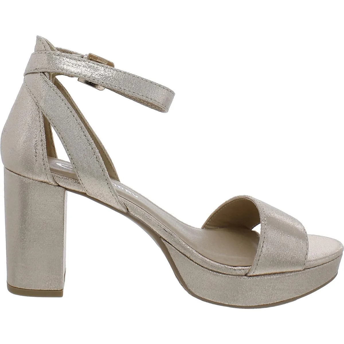 Womens Faux Suede Open Toe Block Heel