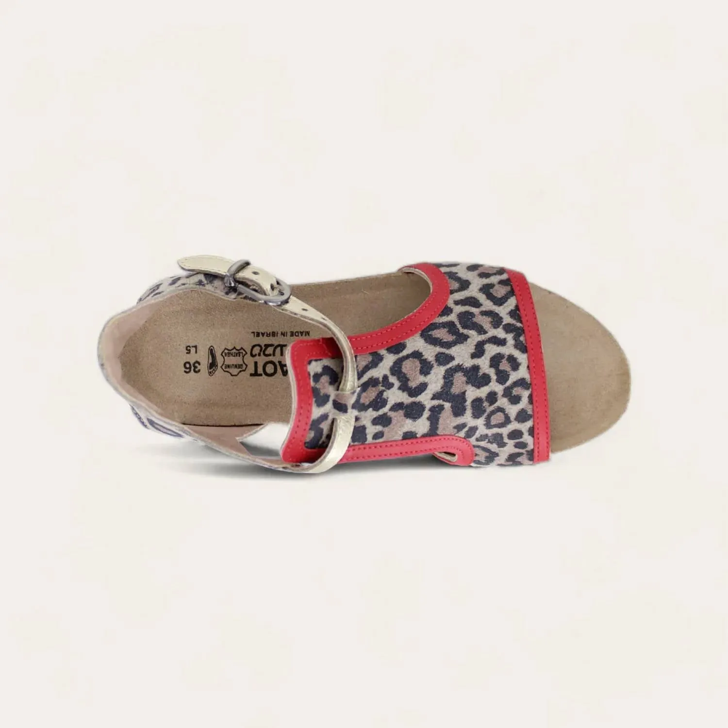 Women's Fiona Sandals - Medium In Cheetah/kiss Red
