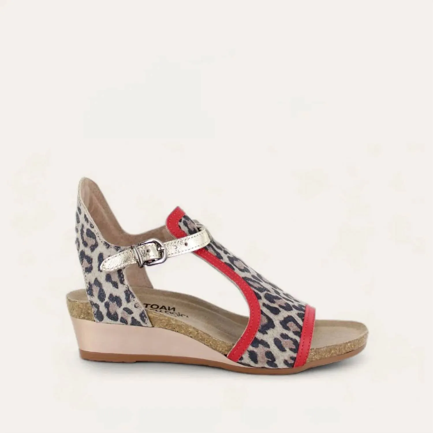 Women's Fiona Sandals - Medium In Cheetah/kiss Red