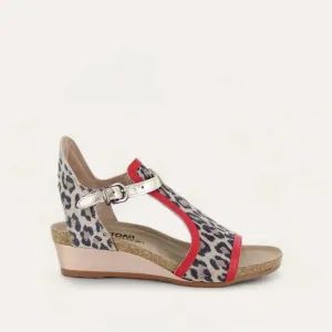 Women's Fiona Sandals - Medium In Cheetah/kiss Red