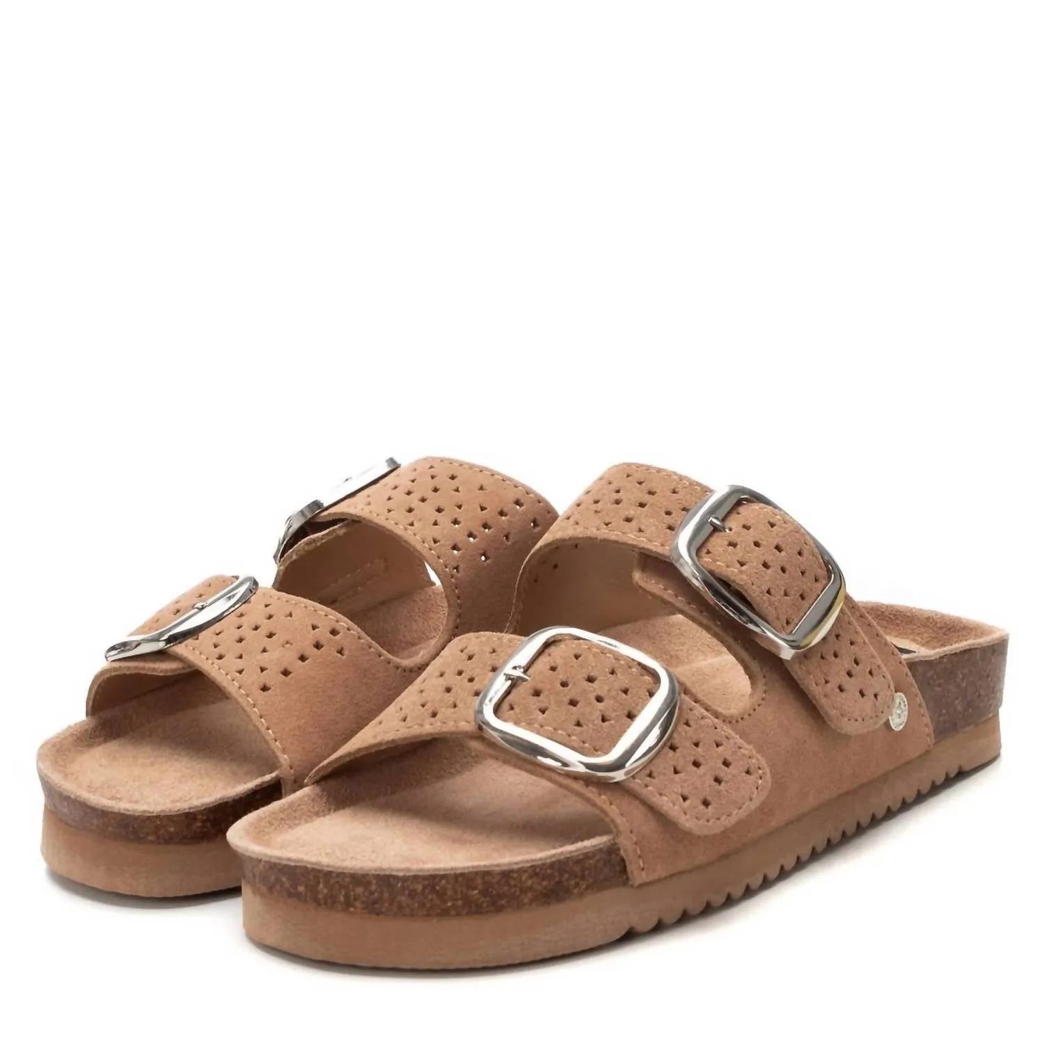 Women's Flat Sandals In Camel