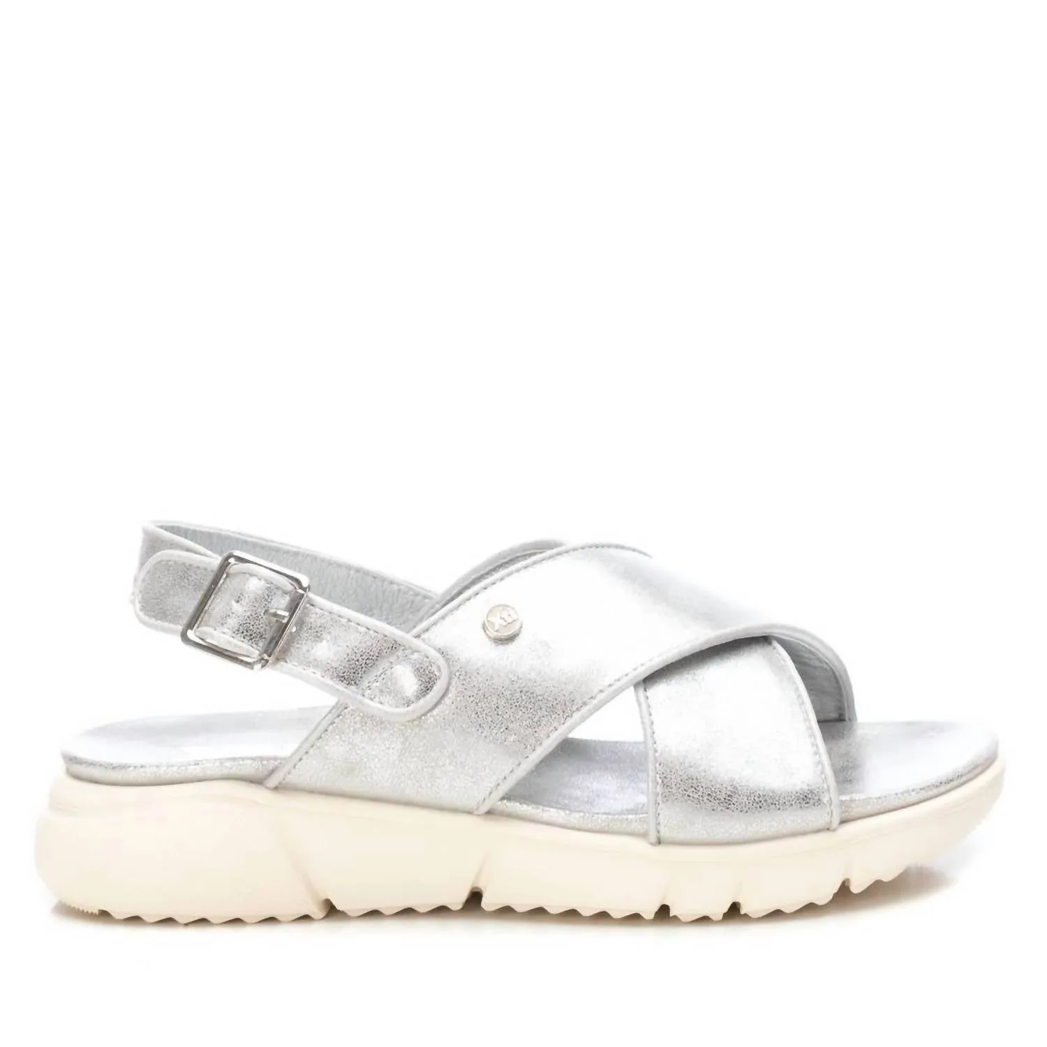 Women's Flat Sandals In Silver