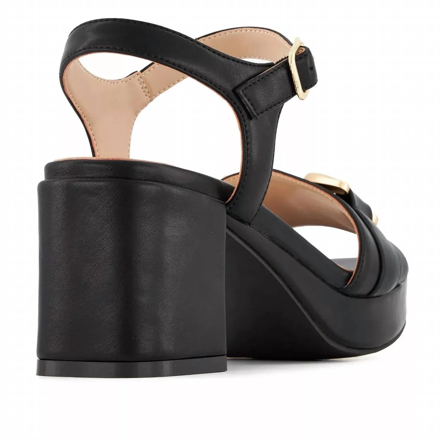 Women's High Heel Ankle Strap Sandal In Black