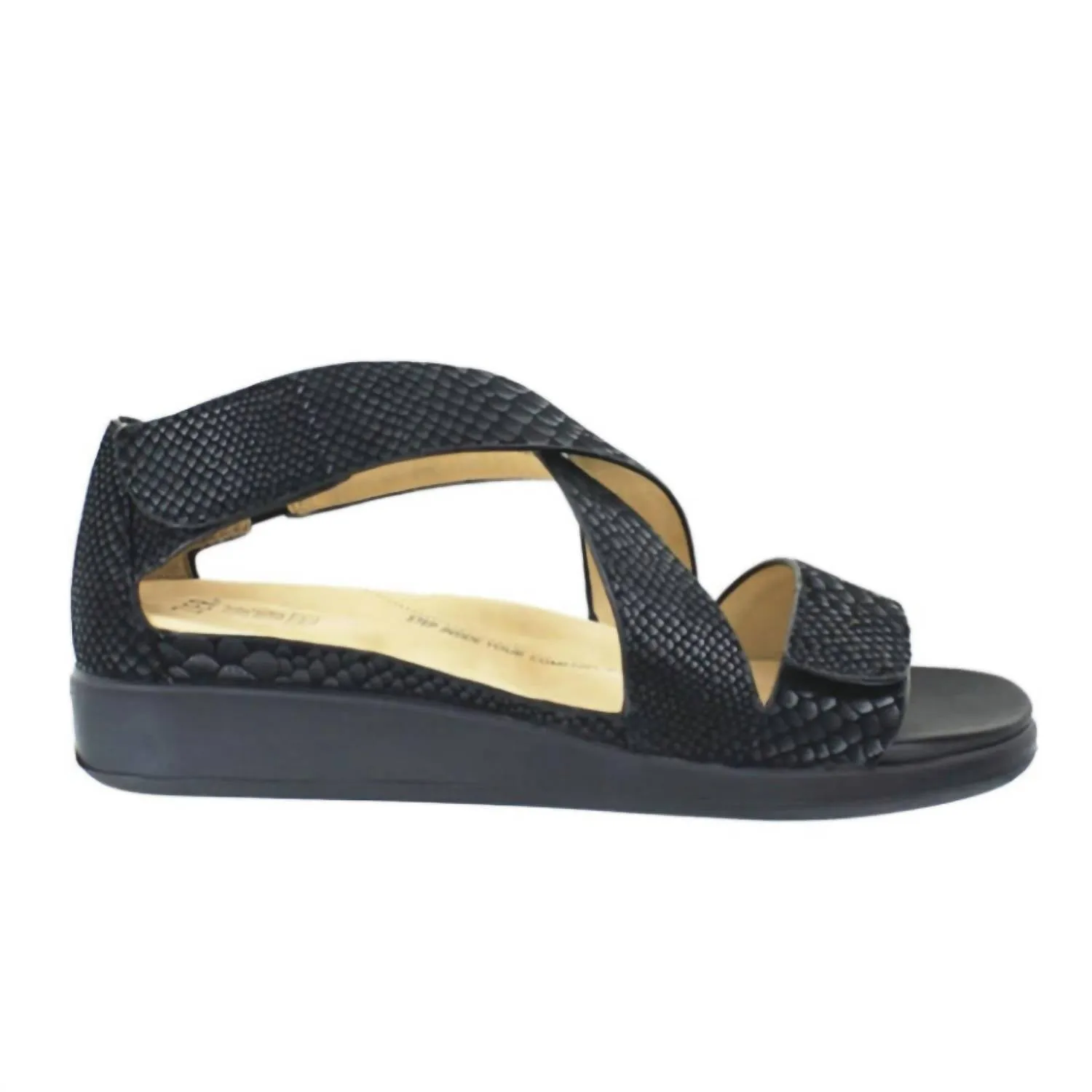 Women's Innes Backstrap Sandal In Black Snake