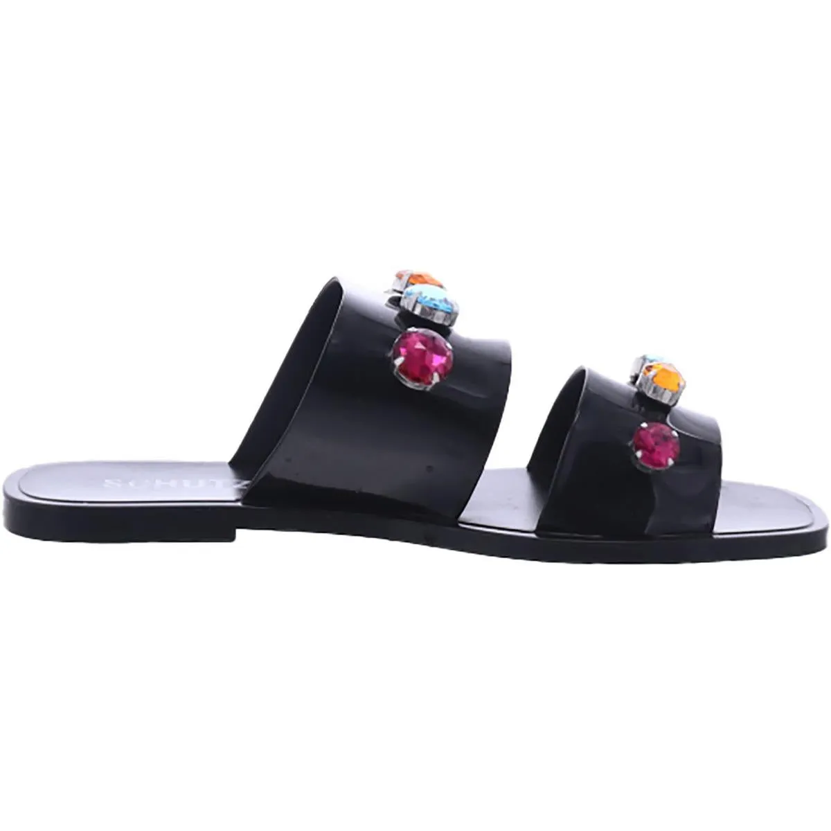 Womens Jelly Rhinestone Slide Sandals