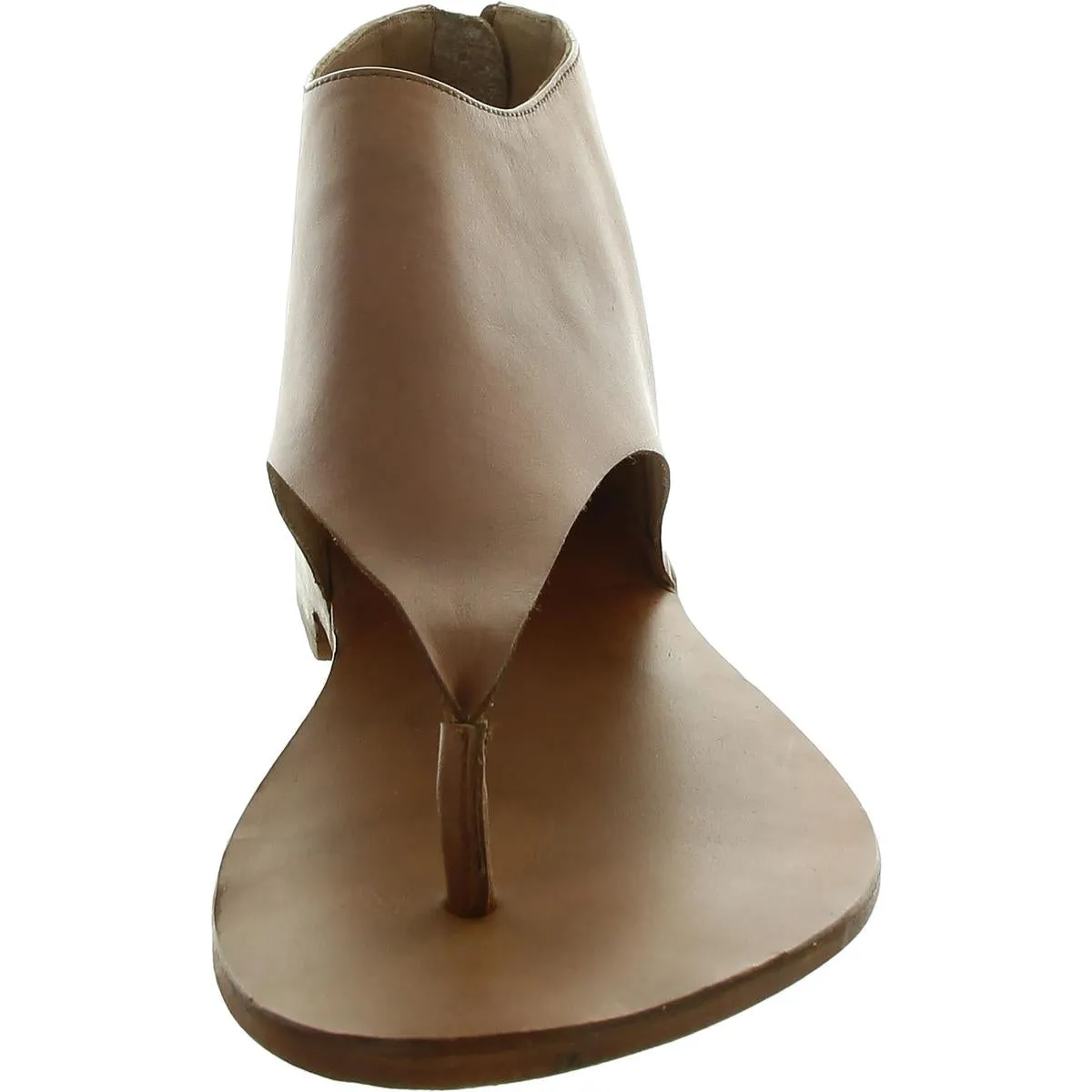 Womens Laceless Leather Flatform Sandals