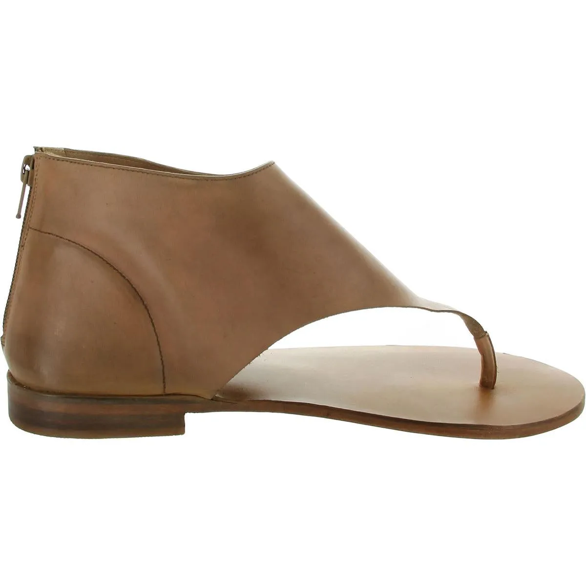 Womens Laceless Leather Flatform Sandals