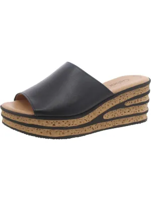 Womens Leather Open toe Wedge Sandals