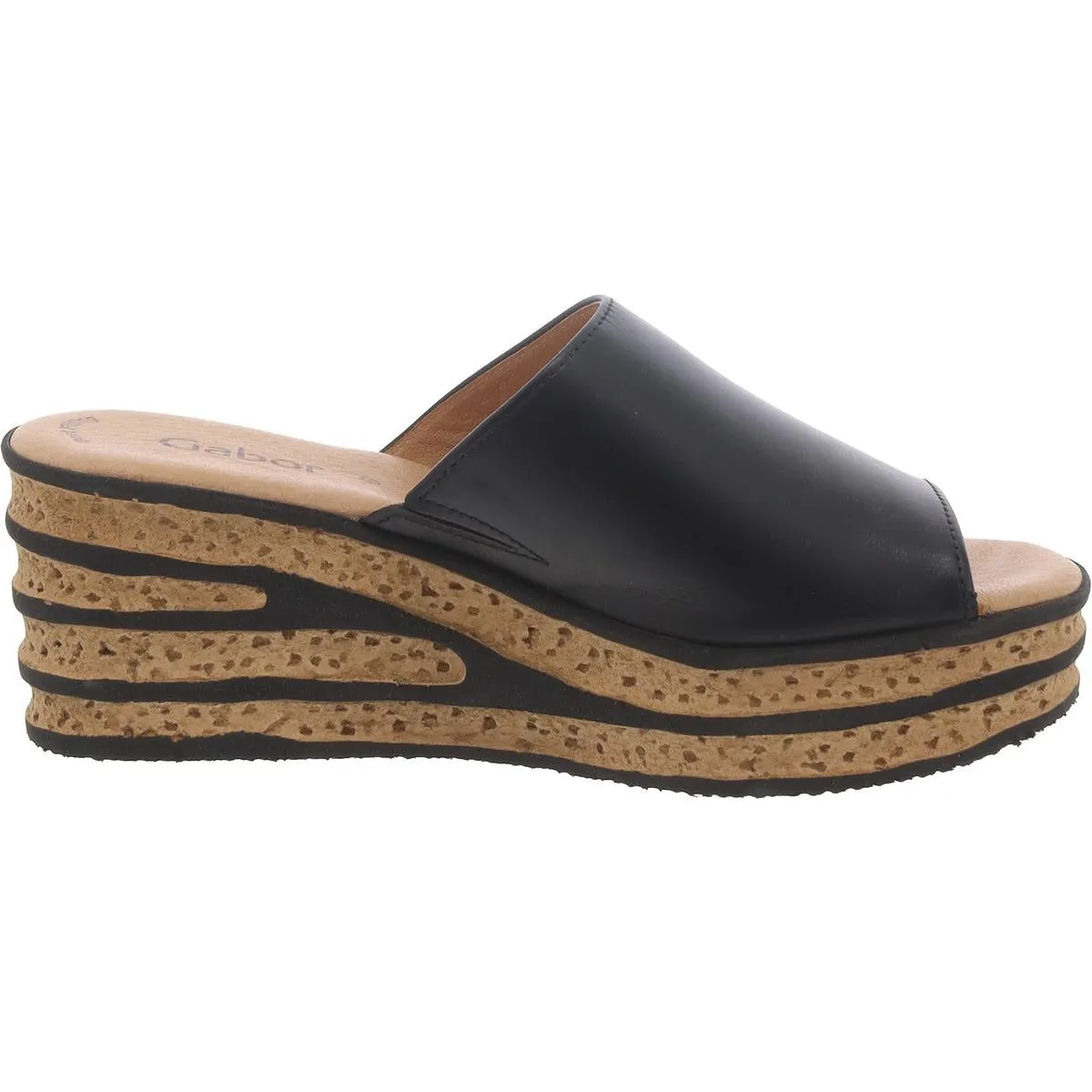 Womens Leather Open toe Wedge Sandals