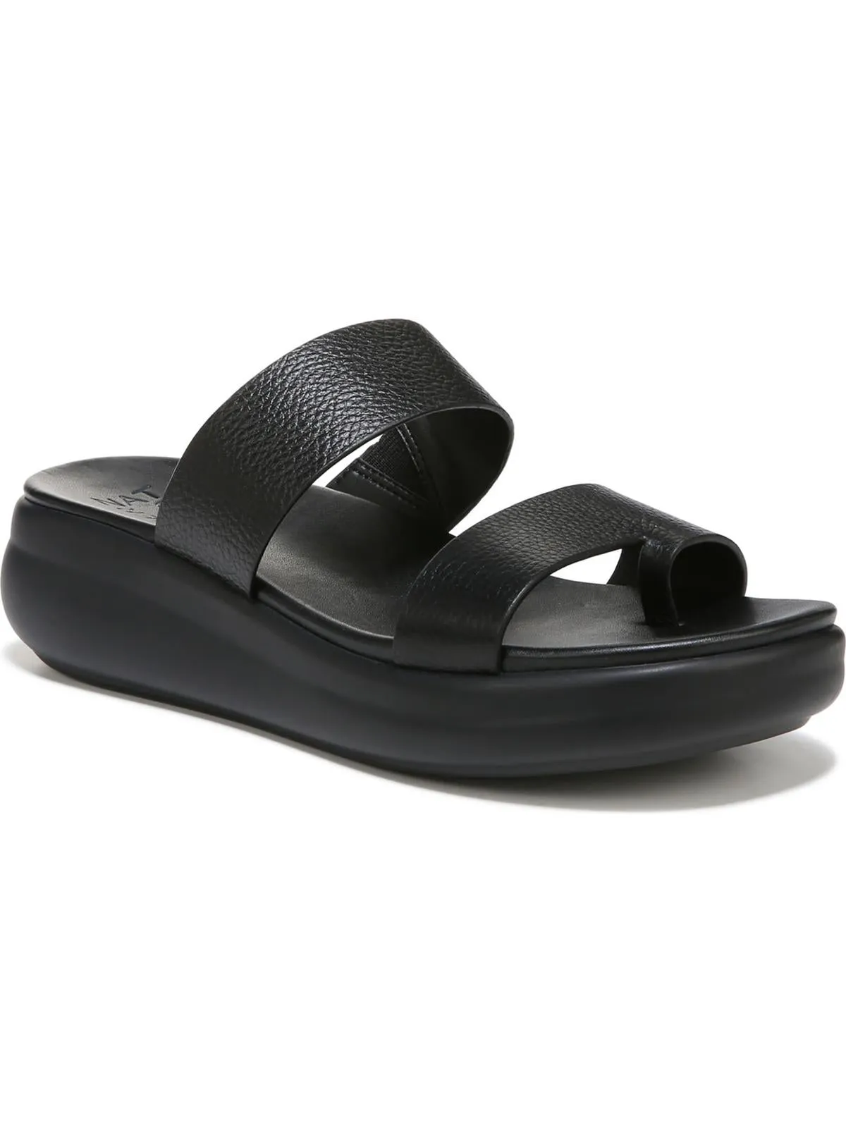 Womens Leather Slip On Slide Sandals