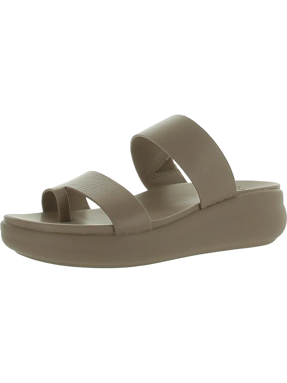 Womens Leather Slip On Slide Sandals