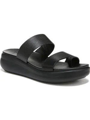 Womens Leather Slip On Slide Sandals