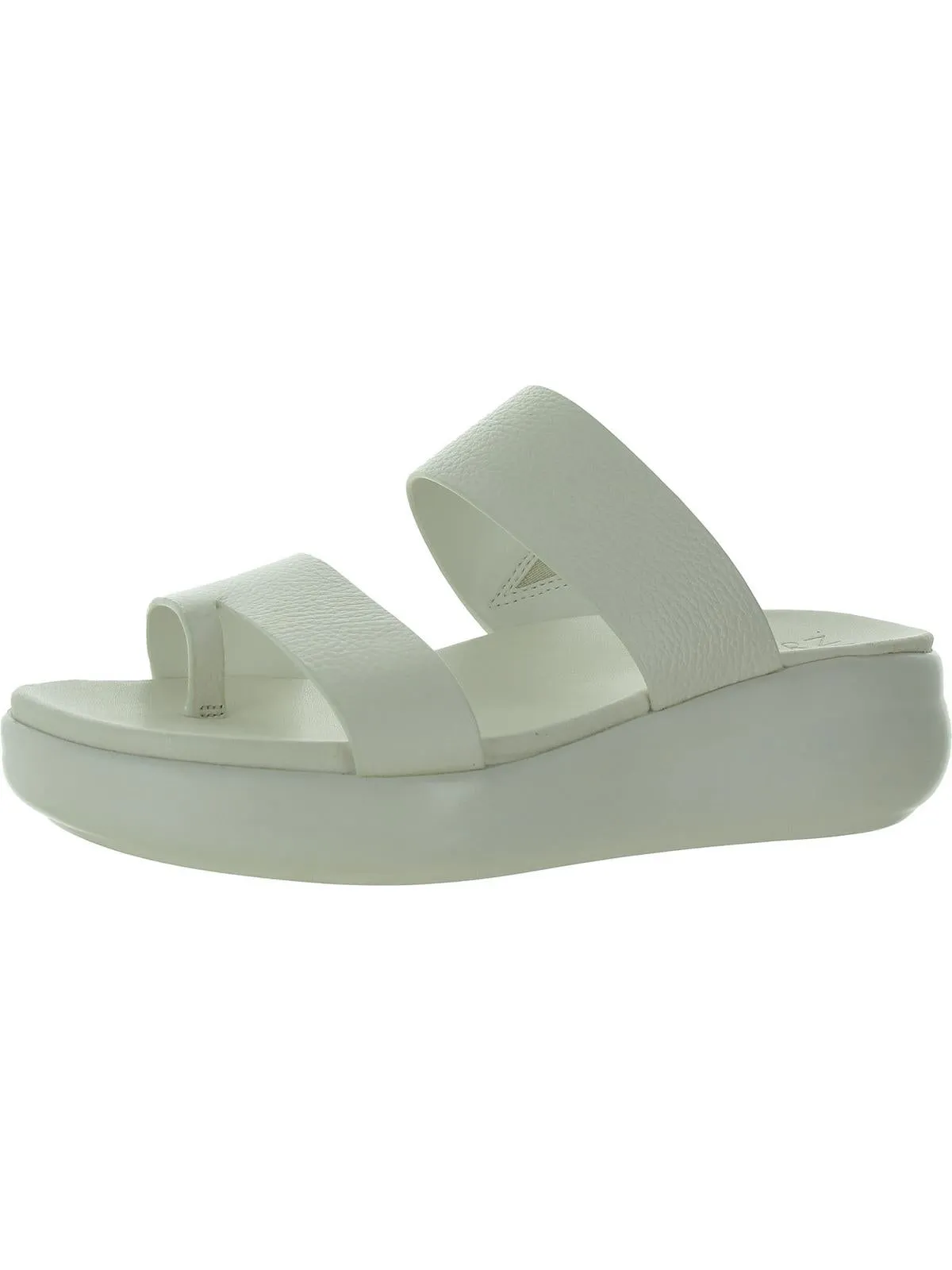 Womens Leather Slip On Slide Sandals
