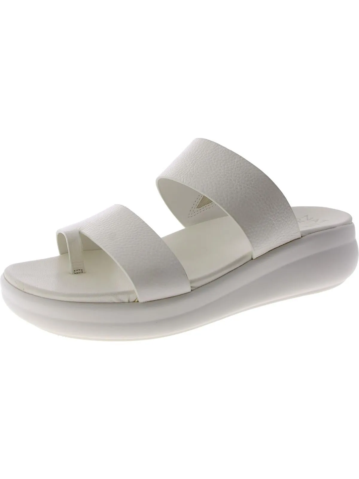 Womens Leather Slip On Slide Sandals