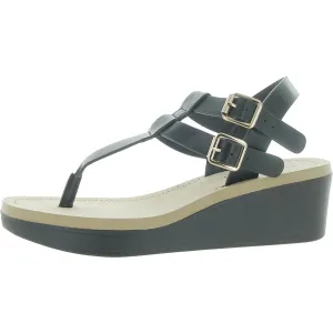 Womens Manmade T-Strap Sandals