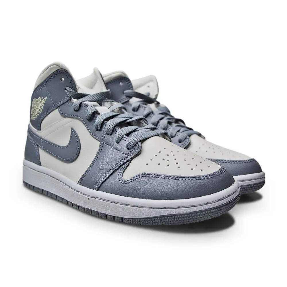 Womens Nike Air Jordan 1 Mid - BQ6472 115 - Sail Stealth White