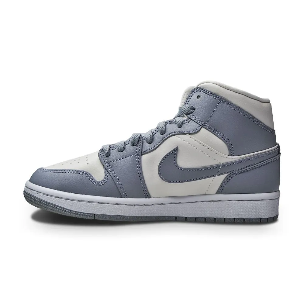 Womens Nike Air Jordan 1 Mid - BQ6472 115 - Sail Stealth White
