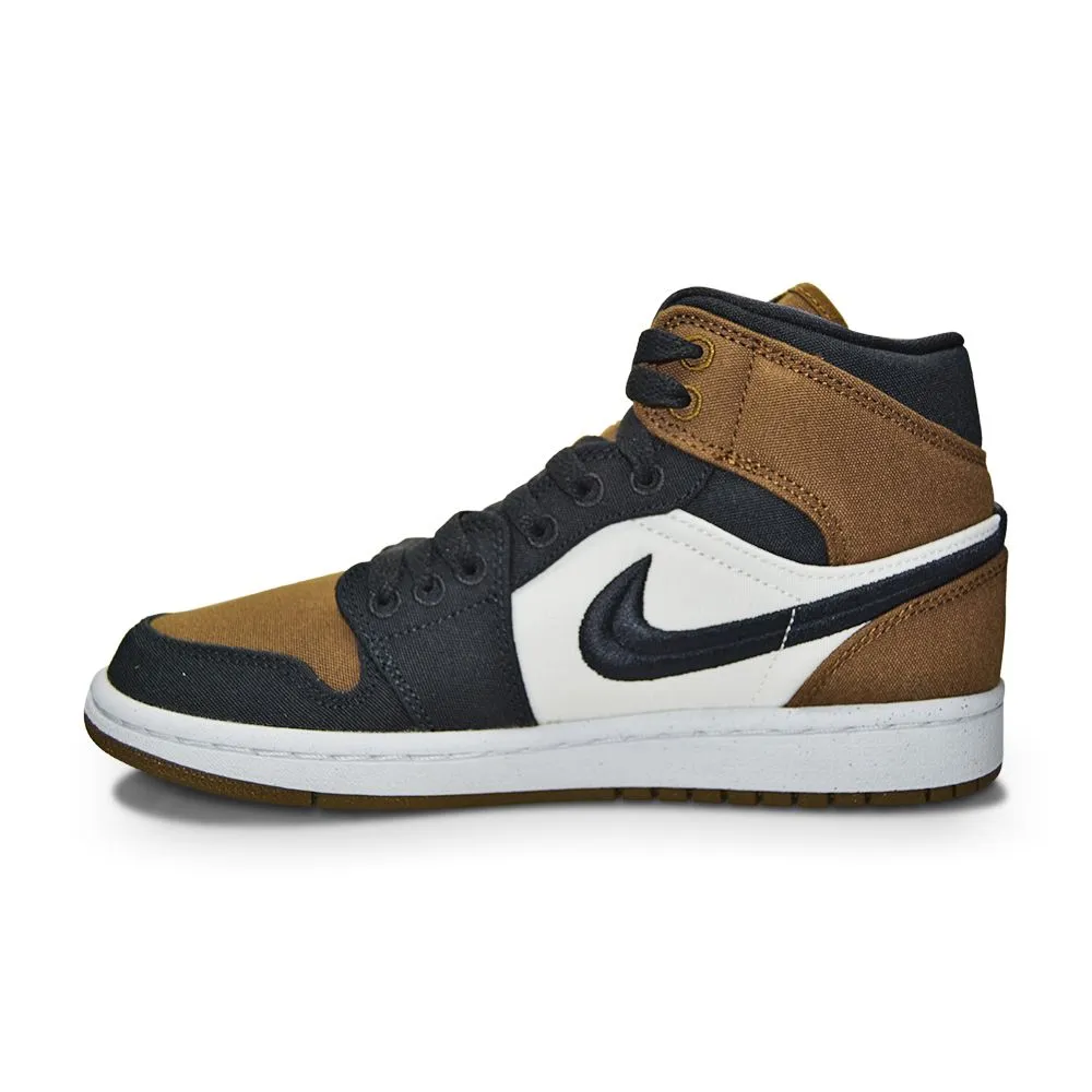 Womens Nike Air Jordan 1 Mid SE - DV0427 301 - Light Olive Black Sail White
