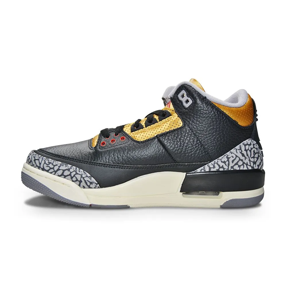 Womens Nike Air Jordan 3 Retro - CK9246 067 - Black Fire Red Metallic Gold