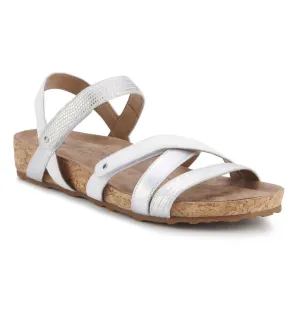 WomenS Pool Sandal - Ww Width In White/silver