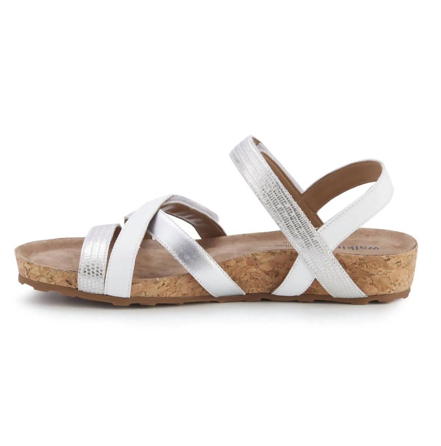 WomenS Pool Sandal - Ww Width In White/silver