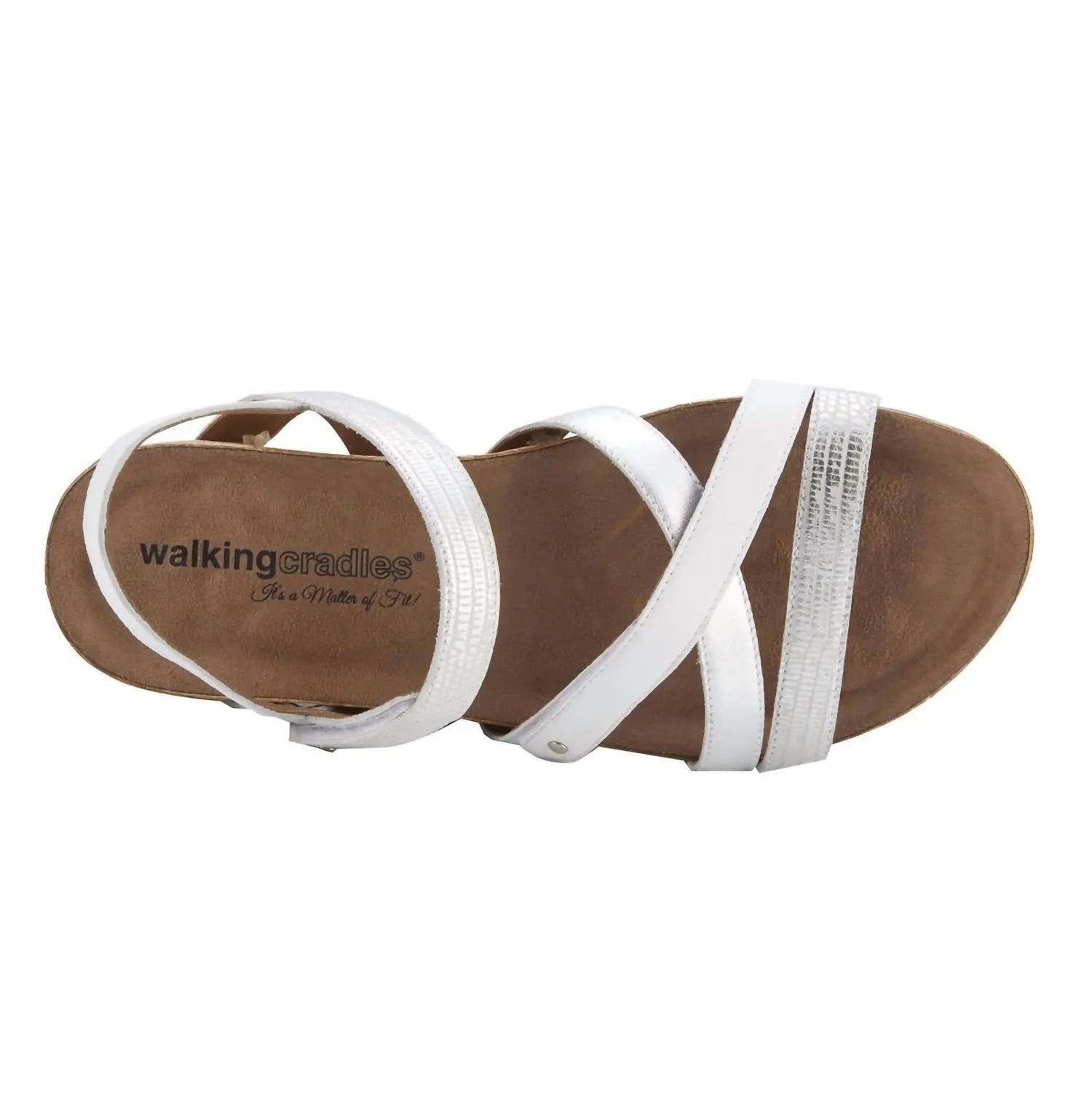 WomenS Pool Sandal - Ww Width In White/silver