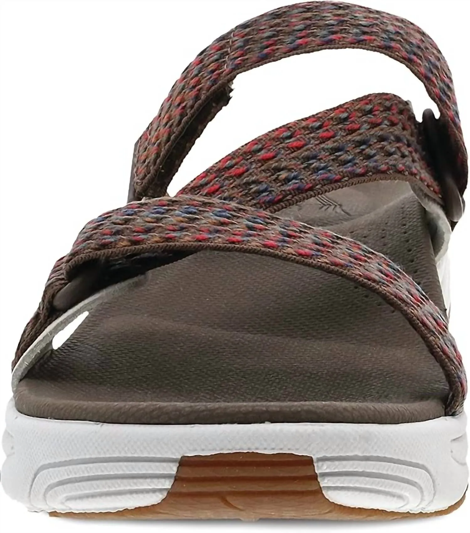 Women's Rosette Webbing Slip-On Sport Sandal In Brown Multi