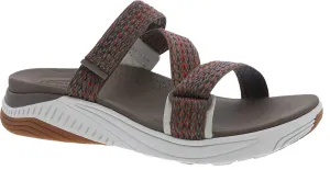 Women's Rosette Webbing Slip-On Sport Sandal In Brown Multi