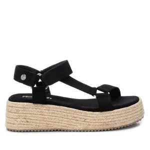 Women's Suede Strappy Sandals With Jute Platform By XTI_