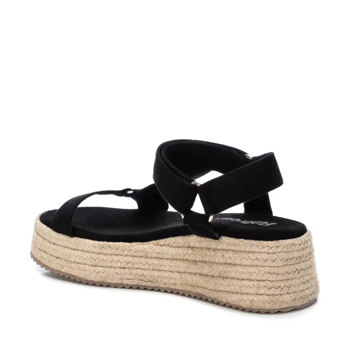 Women's Suede Strappy Sandals With Jute Platform By XTI_