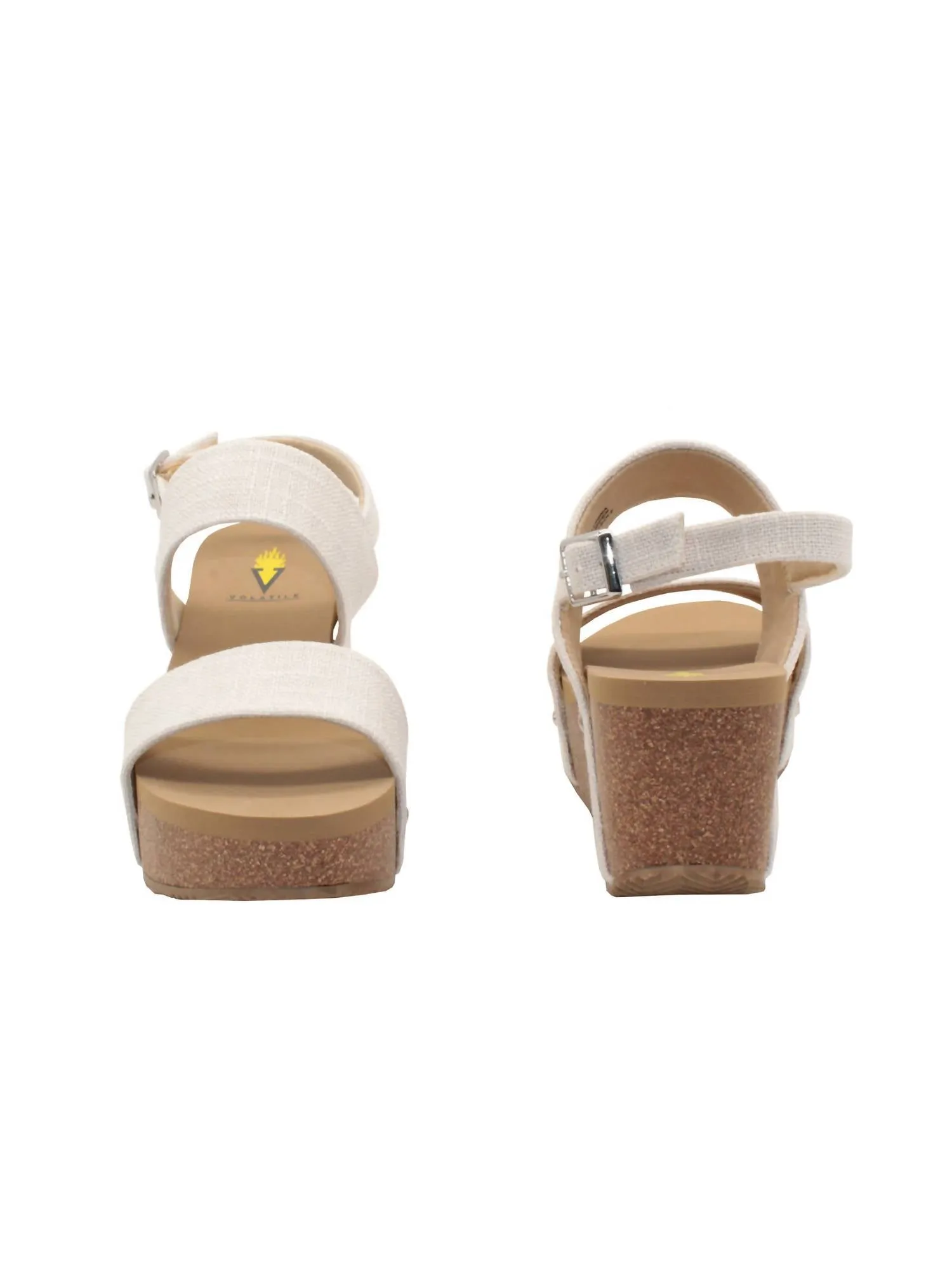 Women's Summer Love Linen Strap Wedge Sandal In Bone Linen