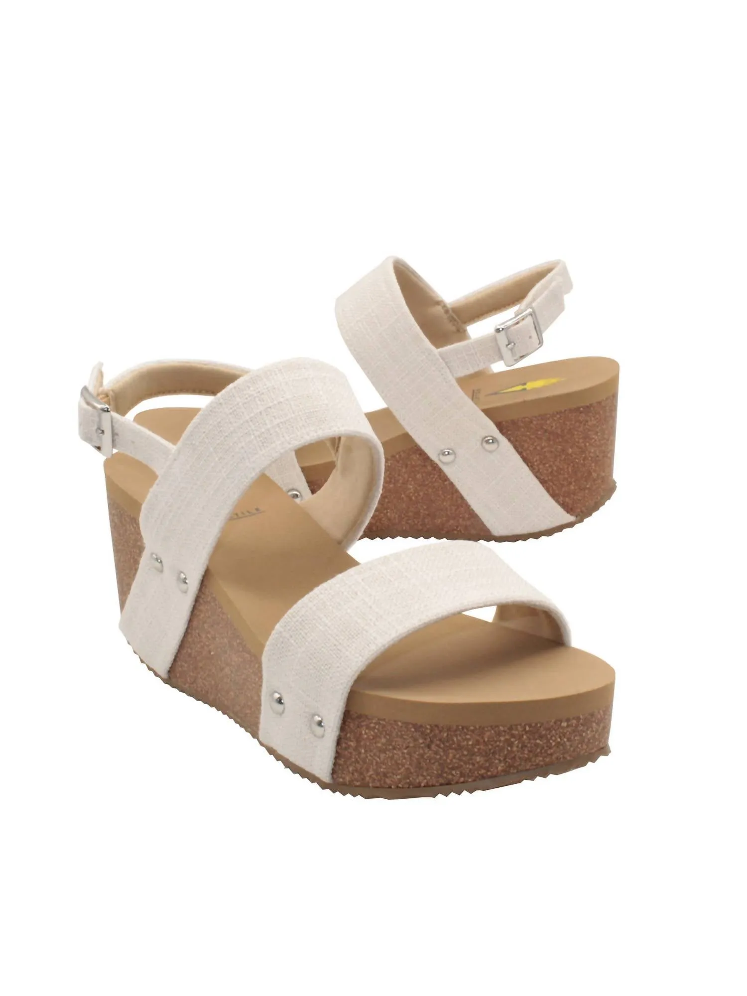 Women's Summer Love Linen Strap Wedge Sandal In Bone Linen