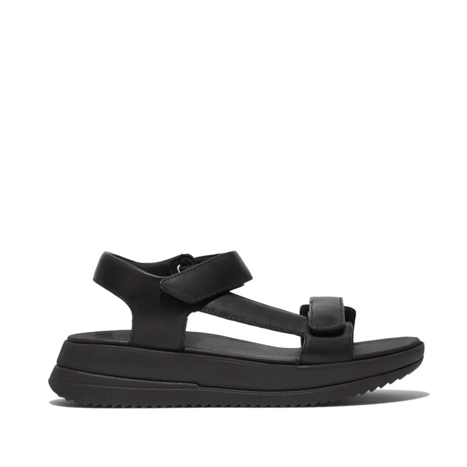 Women's Surff Adjustable Leather Sandal In Black