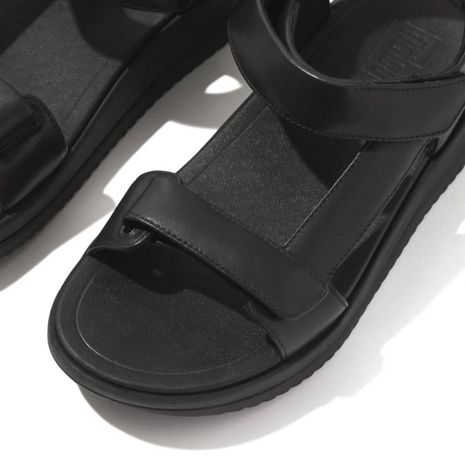 Women's Surff Adjustable Leather Sandal In Black