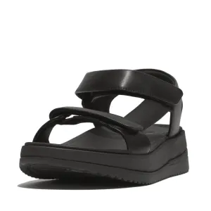 Women's Surff Adjustable Leather Sandal In Black