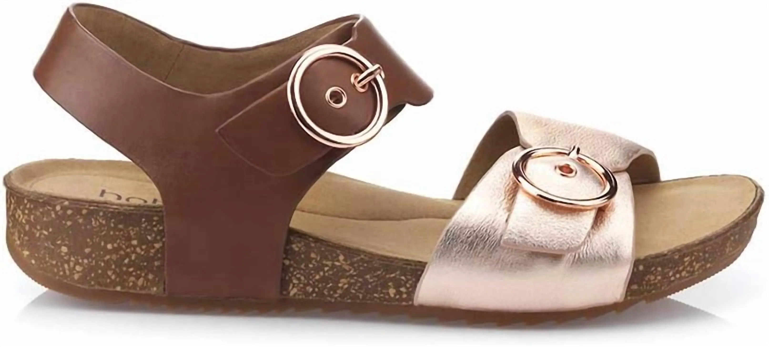 Women's Tourist Sandal In Dark Tan/rose Gold